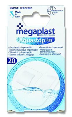 Cerotti elastici impermeabili 20pz in 2 formati assortiti, cerotto elastico anatomico, dermatologicamente testati e ipoallergenici, 20 cerotti resistenti all'acqua antibatterici in doppio formato