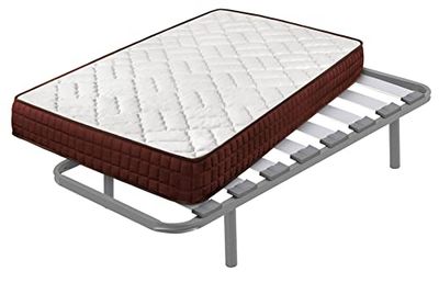 Cama express Colchón Viscosoft Ergos 15 + Somier Hermes con 5 Patas. 32 cm, Medida : 105 x 190 cm