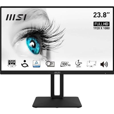 MSI PRO MP242AP Monitor 24" IPS FHD (1920x1080), 100Hz / 1ms, EyeCare, Altoparlanti integrati, Schermo antiriflesso, Pivot, HDMI, DP, VESA