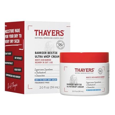 Thayers Crema Idratante con Squalano di Canna da Zucchero e Ceramidi - Lozione per Pelle Secca o Molto Secca - Barrier Bestie Ultra Whip Face Cream -59 ml