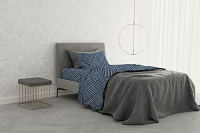 Italian Bed Linen MB Home Basic "Dafne" Lakenset, Citylife Blauw, Single