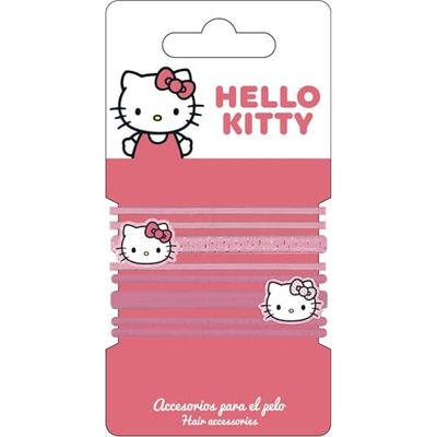 Hello Kitty Lot de 8 élastiques à cheveux pour fille Rose avec motifs officiels Sanrio