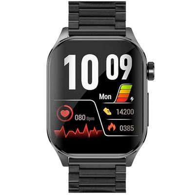 Knauermann PRO 3 (2024) Nero – Orologio sanitario Smartwatch con funzione telefonica – Sensori OSRAM – Funzione ECG + HRV – BT Bluetooth – apnea notturna – pressione sanguigna – Cinturino in titanio