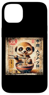 Suricati Ramen Pasta Giapponese Vintage Kawaii Anime Custodia per iPhone 14 Plus