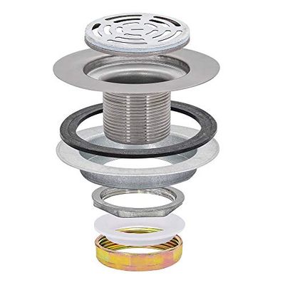 EZ-FLO Filtro per lavello da cucina con flangia e dado pressofuso, filtro piatto in acciaio inox con apertura da 8,9 cm a 10,2 cm, 30031
