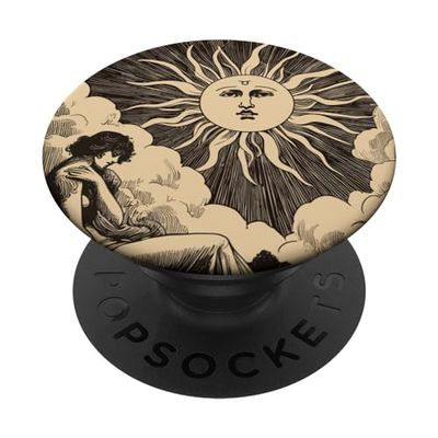 The Sun Tarot Card Retro Vintage Tarot Card PopSockets Swappable PopGrip