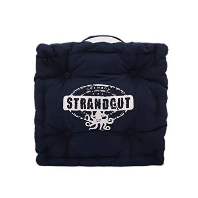 Strandgut07 Q020 Zitkussen, Donkerblauw, 40 x 40 x 10 cm
