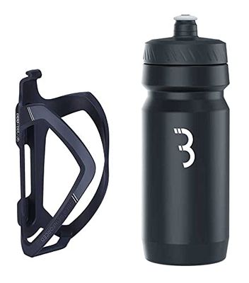 BBB Fietsen FlexCage en CompTank Fiets Bidonhouder En Flessenset BPA-vrije Waterfles Fiets Flessenhouder Universele Fit 550ml I BBC-36C, Zwart/Wit