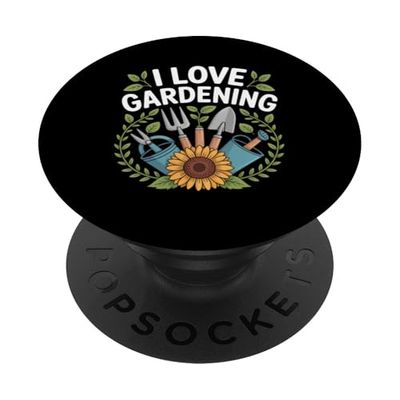 I Love Gardening Tools - Regadera de girasol PopSockets PopGrip Adhesivo