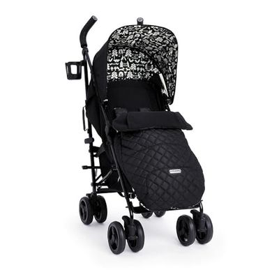 Cosatto Supa 3 kinderwagen met voetenzak, lichte kinderwagen vanaf de geboorte tot 25 kg, eenvoudig, compact, opvouwbare paraplu, grote boodschappenmand, draaggreep, voetenzak (silhouet)