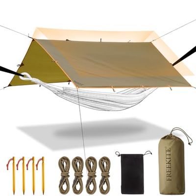 FREEKITE Lona portátil Impermeable Multifuncional para Acampar al Aire Libre Viajar Toldo mochilero Lona Refugio Lluvia