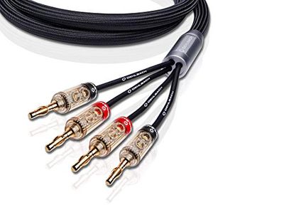 OEHLBACH XXL Fusion Four 500 - high-end bi-wiring luidsprekerkabel set met banana-connector - Made in Germany - 2 x 5m - zwart