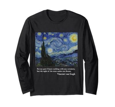 Noche estrellada de Vincent van Gogh | Pintura Famosa Manga Larga