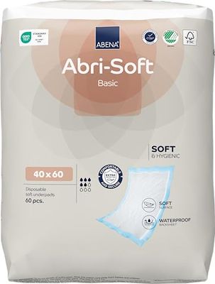ABENA Abri-Soft Basic Disposable Underpad 40 x 60 cm 800 ml Pack of 60