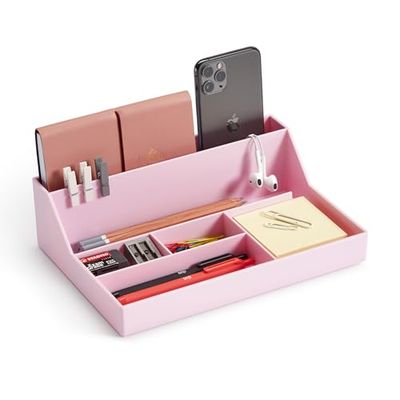 Miquelrius - Desktop Organiser Tray, Desk Organiser, Size 250 x 175 x 72 mm, Colour Pink