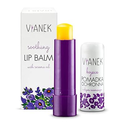 VIANEK Balsamo Labial 4.6g - Hidratante Labios para Mujeres y Hombres - Bálsamo Labial de Ingredientes Naturales - Labial Hidratante Intensivo - Cacao Labios avec Huile de Sésame