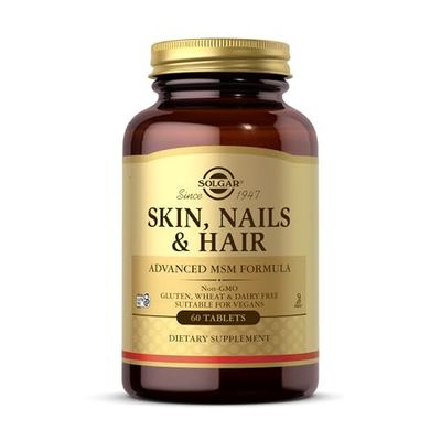 Solgar Skin Hair and Nails - 60 pack - Helps Build Collagen - With Zinc, Copper and Vitamin C - Vegan and Gluten Free , Packaging May Vary