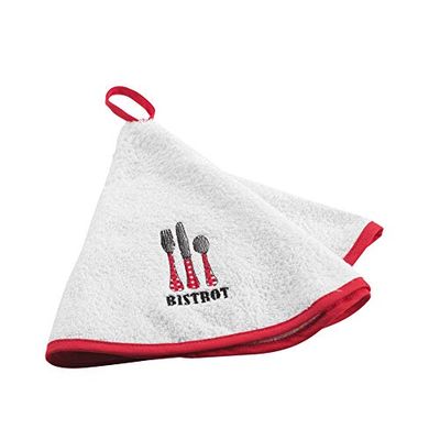 Douceur d'Intérieur AU BISTROT ESSUIE-MAIN ROND, ROUGE, (0) 60 cm