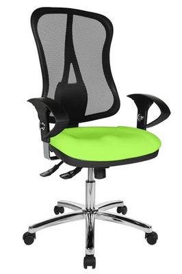 Topstar Head Point SY Deluxe ergonomiczne krzesło biurowe, krzesło do biurka, w zestawie z podłokietnikami, tkanina, zielone jabłuszko/czarne