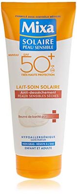 Mixa Solaire - Crema di protezione per pelli sensibili secche e secche, spf50+, 200 ml, lotto di 2