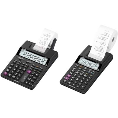 Casio Hr-150Rce Calcolatrice Scrivente Portatile, A 12 Cifre, Stampa 2 Righe A Secondo & HR-8RCE-BK Calcolatrice Scrivente Portatile, Display a 12 Cifre, Funzioni Check e Correct
