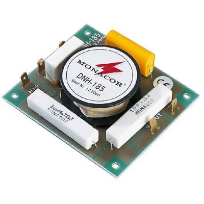 Monacor DNH-185 Mono high pass 8 ohm, HiFi en PA, laadvermogen 250W voor gebruik binnenshuis met hoogwaardige componenten,Zwart