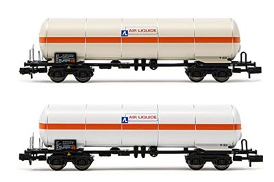 Arnold Railway - Rolling Stock HN6540 FS, 2-units pack Tank wagon 4 axles Zags "Air Liquide", white with orange stripe, ep. V