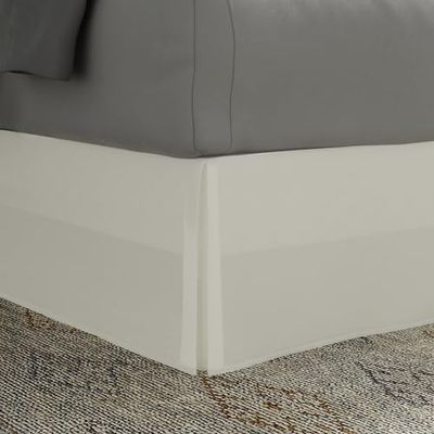 TODAY'S HOME Classic Tailored, Microfiber, 14" Drop Length Bed Skirt Dust Ruffle, Twin, Ivory