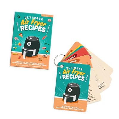 Gift Republic Air Fryer Recipe Cards Set - 50 Easy Everyday Healthy Recipes - Grease-Proo & Wipe-Clean Meal Prep Cards Boxed Gift for Air Fry Cooking East to Follow Air Fryer Cookbook