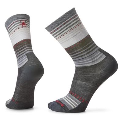 Smartwool Everyday Stitch Stripe Crew Socks Unisex-Adult, Charcoal, XL
