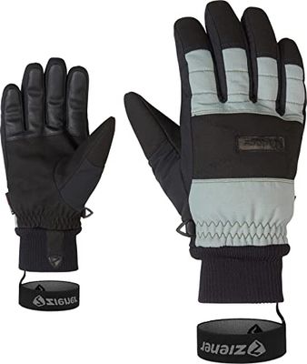 Ziener Gendo Guanti da sci da uomo, per sport invernali, traspiranti, impermeabili, alla moda, Gray Seal Ripstop, 7,5