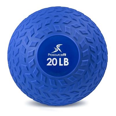 ProsourceFit Slam Medicine Balls 20 lbs loopvlak getextureerde grip dode gewicht ballen voor crosstraining, kracht- en conditioneringsoefeningen, cardio- en kerntraining, blauw