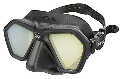 SEAC Eagle, Maschera Compatta a Volume Ridotto per Apnea e Pesca Subacquea, Nero