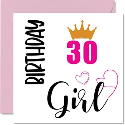 30th Birthday Card for Women - Birthday Girl - Cards for 30 Year Old Woman Daughter Sister Auntie Cousin Friend Niece, 145mm Bday Greeting Cards Gift