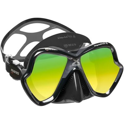 Mares X-Vision Ultra Liquidskin Masque de plongée Confortable à Deux fenêtres avec pièce en Silicone Noir/Gris/doré