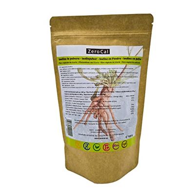 ZeroCal - Inulina da Cicoria in Polvere Pura 500g | Fibra Vegetale Prebiotica da Radici di Cicoria | Basso Contenuto Calorico | Provenienza Germania