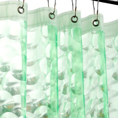 Ga-Geetopia Doublure de Rideau de Douche en Plastique EVA avec œillets métalliques antirouille et Aimant lesté, 182,9 x 182,9 cm, Cube d'eau Vert Perle 3D