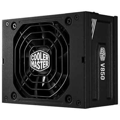 Cooler Master V850 SFX Gold ATX 3.1, UK stekker - 850W 80 PLUS Gold, volledig modulair voedingeenheid, SFF/mini-ITX voeding, 92mm FDB ventilator, PCIe 5.1 kabel, SFX-naar-ATX beugel