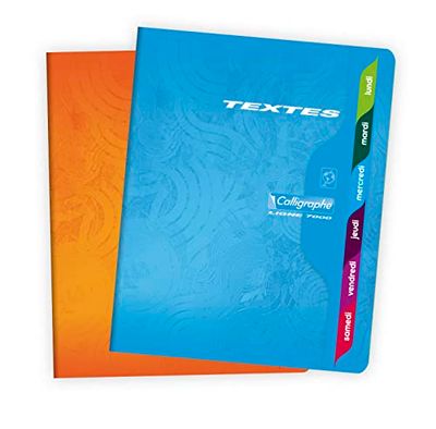 Clairefontaine - Ref 55C - Staplebound Homework Book (Pack van 60 vellen) - 170 x 220mm, Séyès uitspraken, Franse taal, 70gsm Superfijn Vellum Papier - Willekeurige kleuromslag