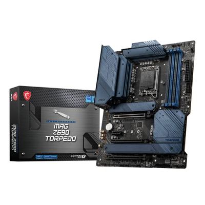 MSI MAG Z690 TORPEDO Scheda Madre Gaming ATX - Compatibile con Intel Core 12th Gen, LGA 1700 - 16 Duet Rail VRM 70A, DDR5 Memory Boost 6400+MHz/OC, 1 x PCIe 5.0 x16, 3 x M.2 Gen4, 2.5G LAN