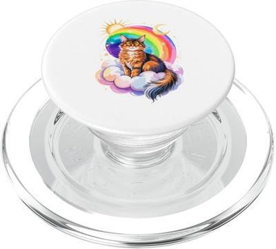 Rainbow Clouds Somali Cat Somalis Fox Cats PopSockets PopGrip para MagSafe