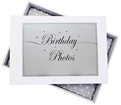 White Cotton Cards LLW1T Mini "Birthday Photo "S" Holográfico, brillante "Birthday Photo Album