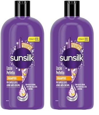 Sunsilk, Shampoo Liscio Perfetto, Shampoo per Capelli Lisci a Lungo e Setosi, Formula Active Fusion con Olio di Argan, Proteine della Seta e Biotina per Capelli Visibilmente Sani, Formato XXL 810 ml