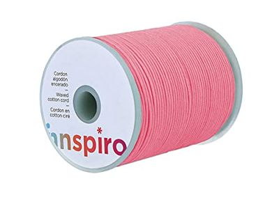 Cotton cord Waxed Fine Pink 1 mm. 100 m.