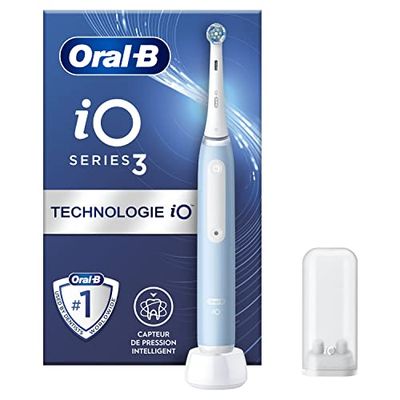 Oral-B iO 3 Brosse à Dents Électrique, Bleue, 1 Porte-Brossettes
