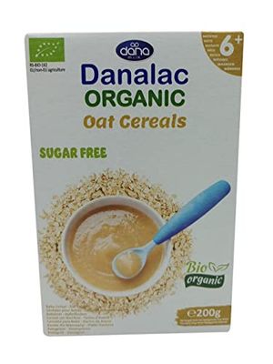 DANALAC Bio Céréales Biologique pour Bébés Avoine 200 g Sans Sucres 6 Mois et Plus (Lot de 1)