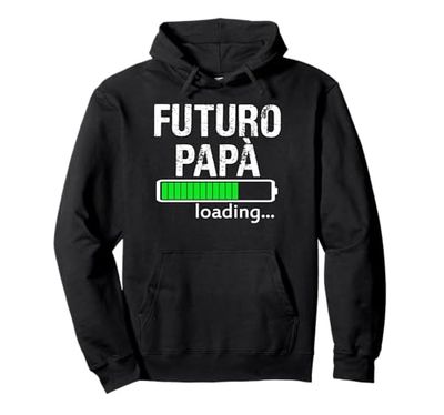 Futuro Papa Caricamento Italiano Baby Shower Futuro Papà Felpa con Cappuccio