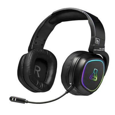 THE G-LAB - Korp Promenthium - Cuffie Gaming Wireless per Ps4/Ps5/Pc - Cuffie Gamer Wireless a Bassa Latenza - Retroilluminazione RGB - Audio Stereo di Alta Qualità - Novità 2024 (Wireless)