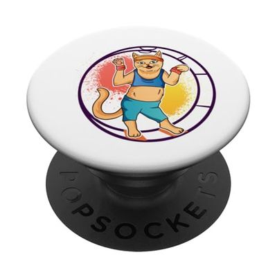 Wheel gymnastics Gatos Wheel gym Gimnasta de ruedas PopSockets PopGrip Adhesivo