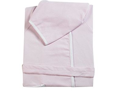 Badjas met mouwen van microvezel, roze.